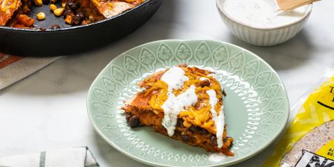 Vegetarian Flax Tortilla Enchilada Pie