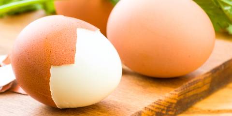 Boiled eggs on the counter
