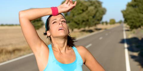 a woman sweating after a long run