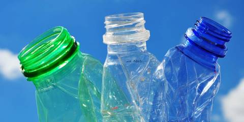 Avoiding Plastics used and crushed plastic bottles