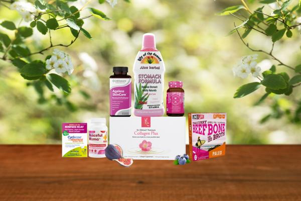 a selection of all-natural remedies and supplements