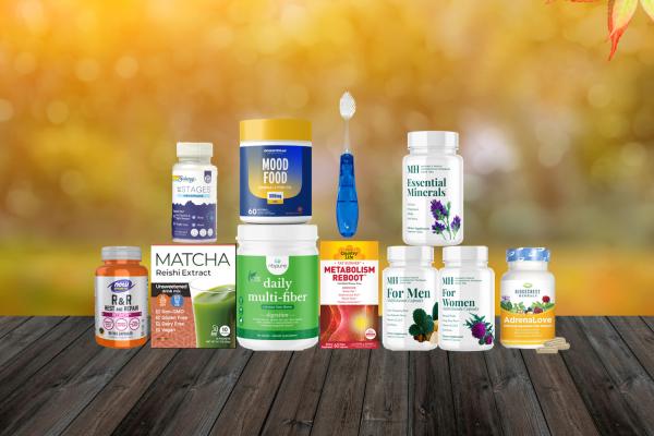 a collection supplements and superfoods