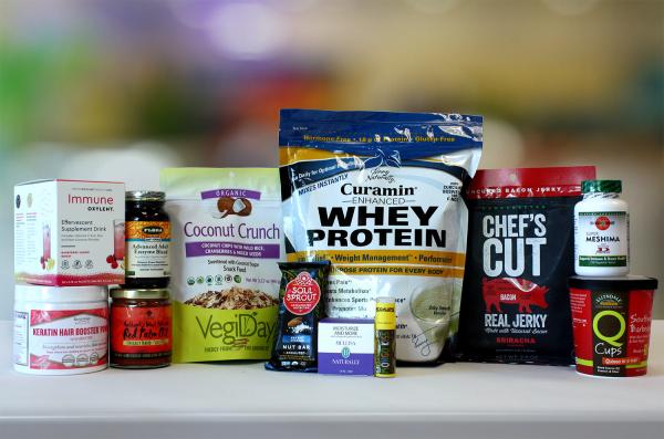 A wide variety of healthy snacks and supplements