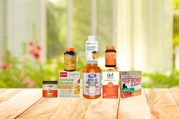 a variety of all-natural supplements and foods