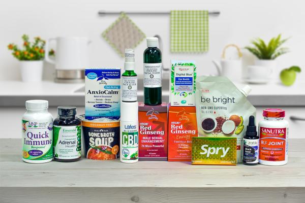 a selection of all-natural supplements for vitality, energy, and relaxation