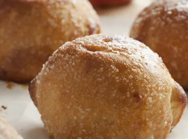 Close up of a apple dumpling.