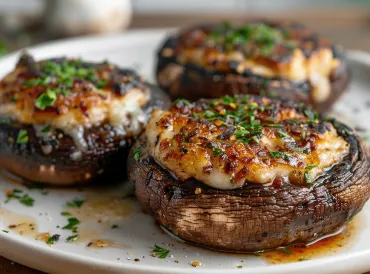 stuffed portabello mushrooms topped with cheese