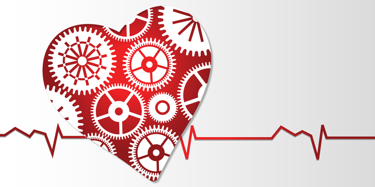 Illustration of a clockwork heart